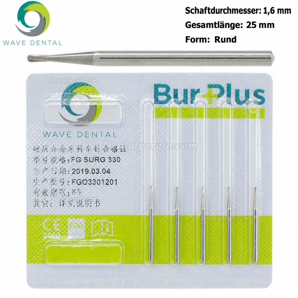 10 St&uuml;ck FG SURG 330 FG-Schaft Hartmetallbohrer Zahnmedizin Birnenkopf Zahnbohrer